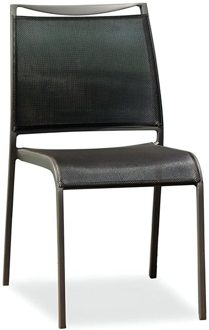 Set of Four Gray Aluminum Dining Side Chairs HomeRoots
