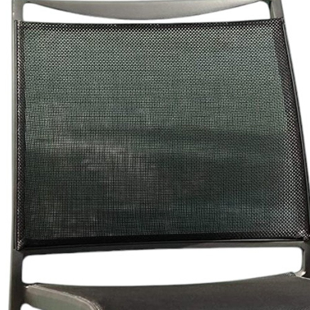 Set of Four Gray Aluminum Dining Side Chairs HomeRoots