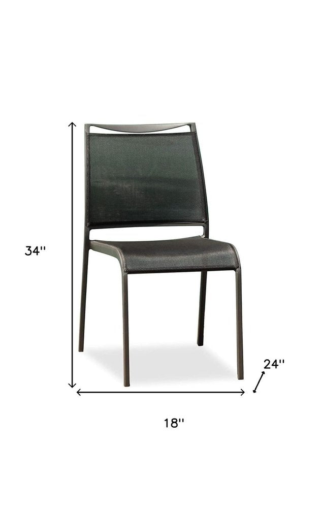 Set of Four Gray Aluminum Dining Side Chairs HomeRoots