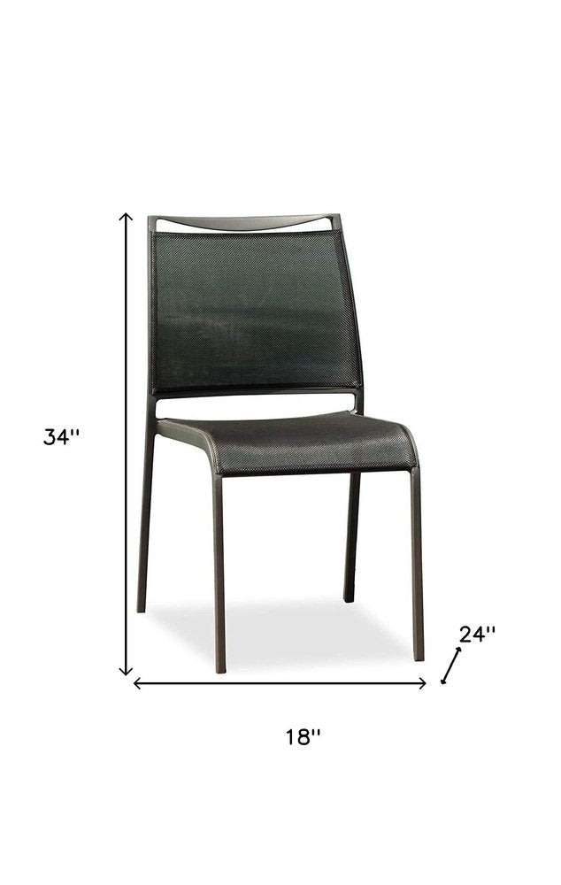 Set of Four Gray Aluminum Dining Side Chairs HomeRoots