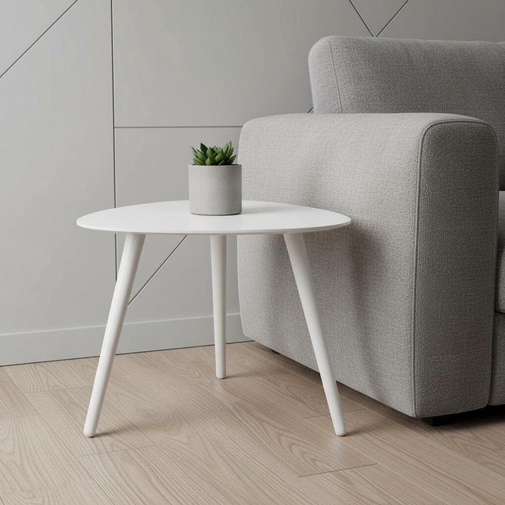 14" White Aluminum End Table HomeRoots