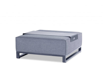 40" Gray Linen Cocktail Ottoman HomeRoots