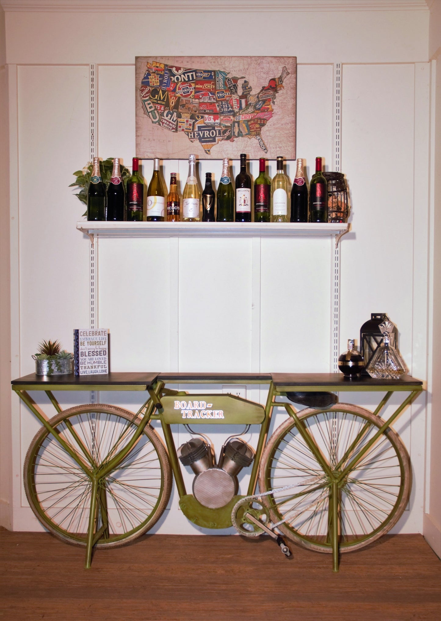 Green and Brown 17" Kitchen Cart