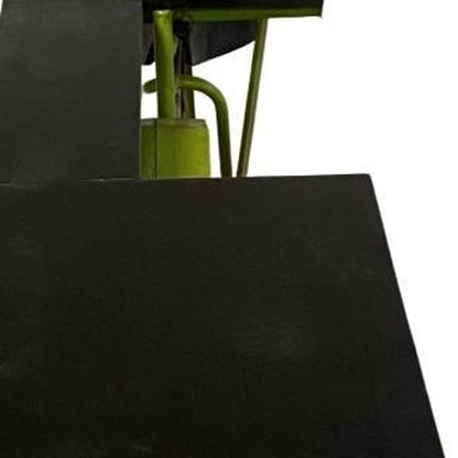 71" Brown and Green Solid Wood and Metal Bike Kitchen Cart HomeRoots