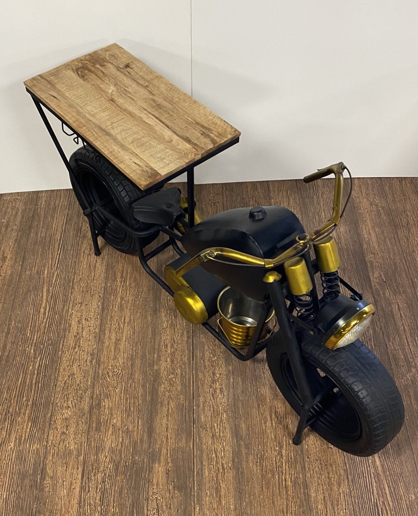 Black and Gold Metal and Wood Bar Cart With Wine Storage HomeRoots