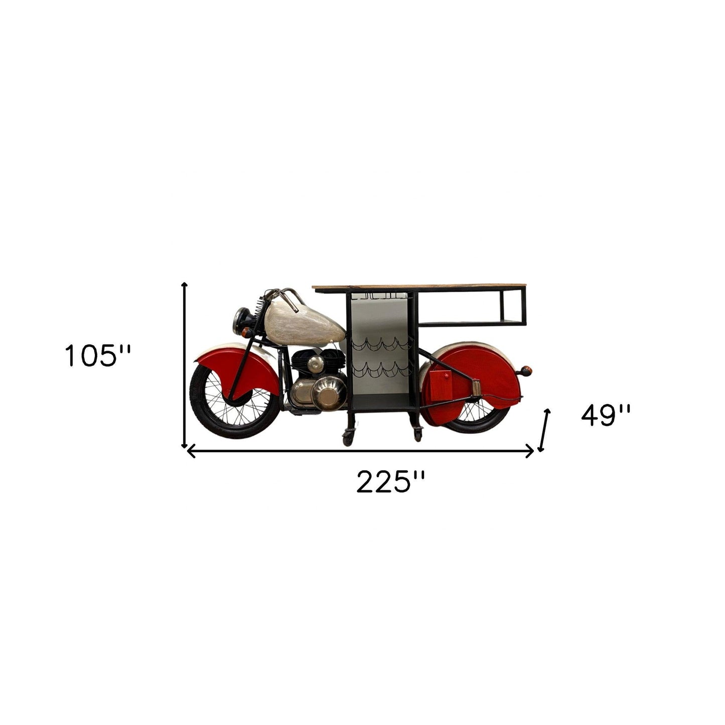 18" X 93" X 39" Glider Bike Bar - FurniFindUSA