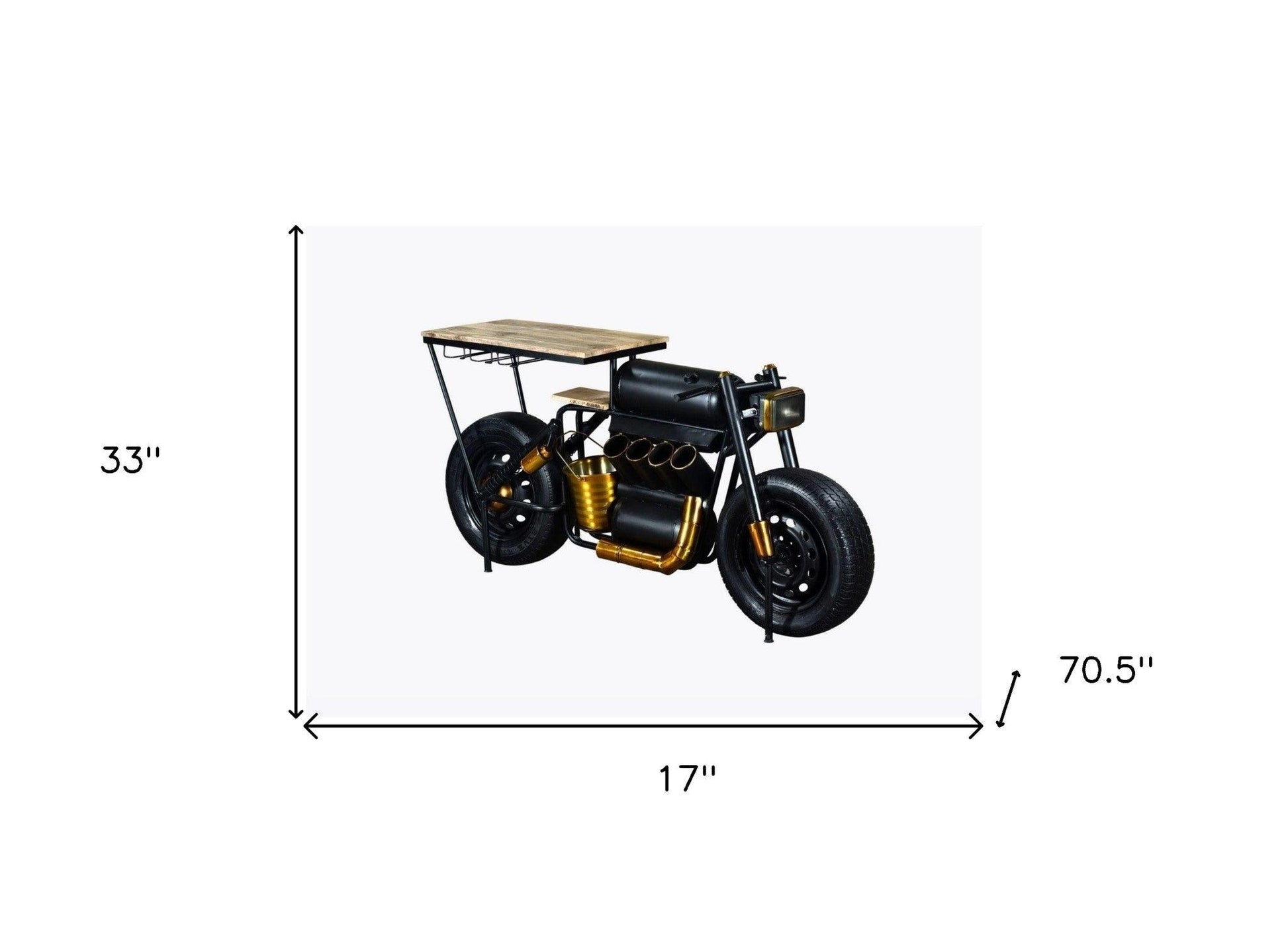 17" X 70.5" X 33" Vector Bike Bar - FurniFindUSA