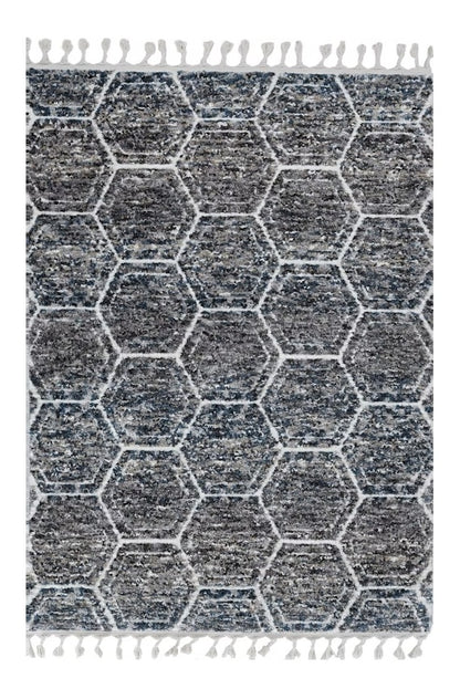 9' X 13' Gray Geometric Area Rug - 105.0" (H) x 156.0" (W) x 0.5" (D)