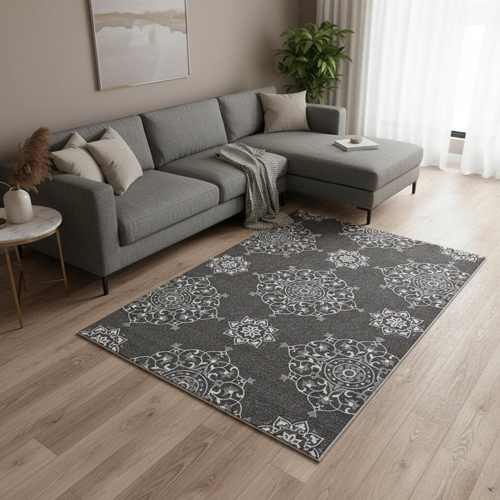 8' X 10' Charcoal Hand Tufted Area Rug HomeRoots