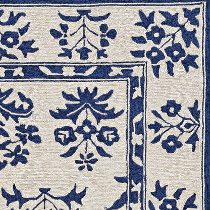8' Blue Round Hand Tufted Area Rug With UV Protection HomeRoots