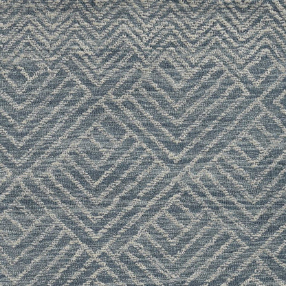 2' X 8' Denim Geometric Tiles Wool Runner Rug