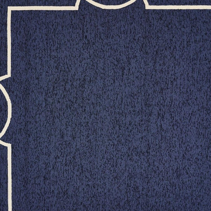 7' X 10' Blue And Ivory Geometric Hand Hooked Area Rug HomeRoots