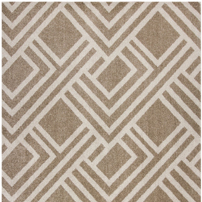 2'X4' Beige Machine Woven Uv Treated Geometric Indoor Outdoor Accent Rug