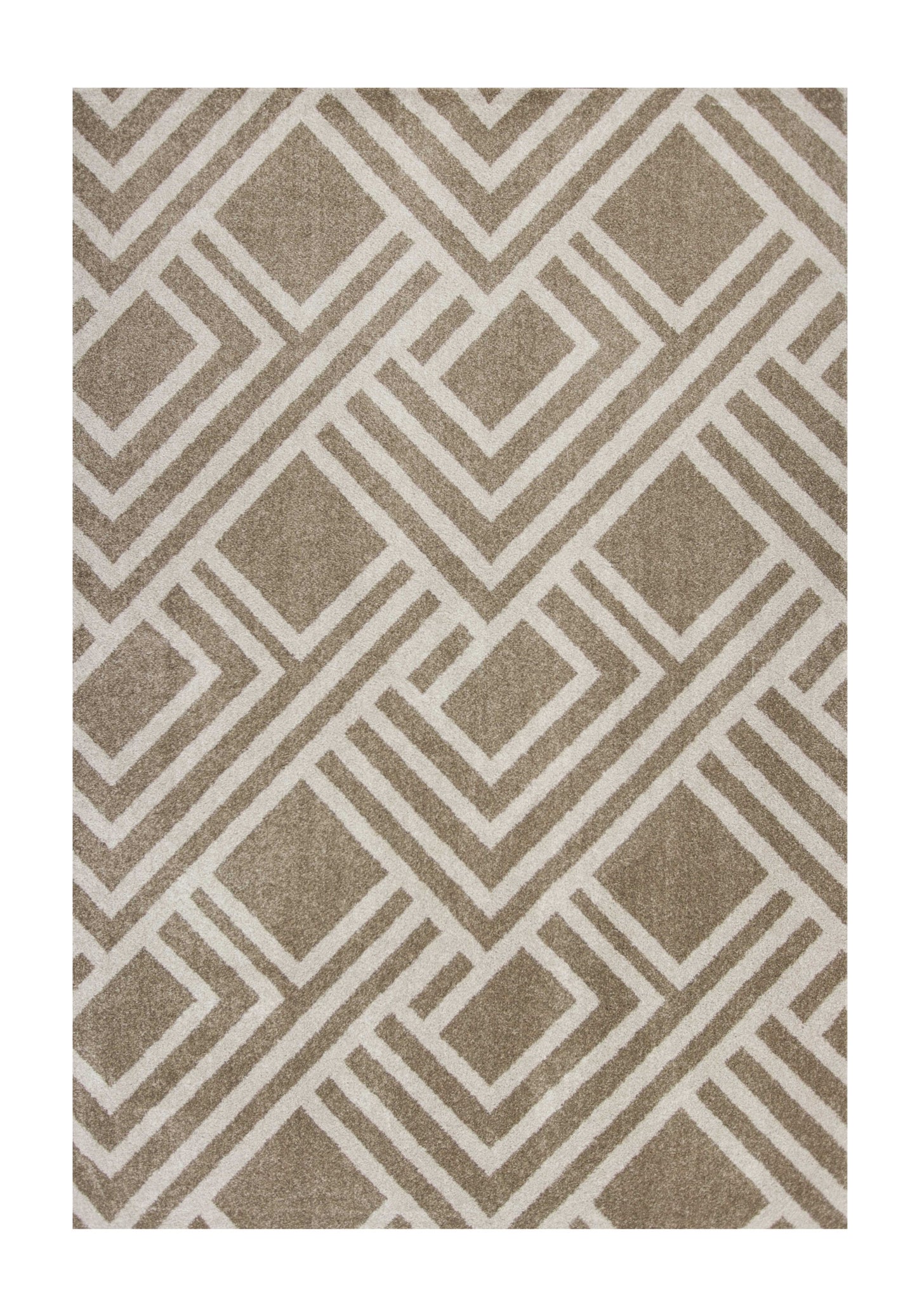 2'X4' Beige Machine Woven Uv Treated Geometric Indoor Outdoor Accent Rug