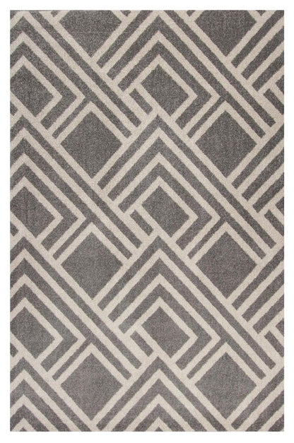 2' X 4' Gray Geometric Indoor Outdoor Area Rug HomeRoots