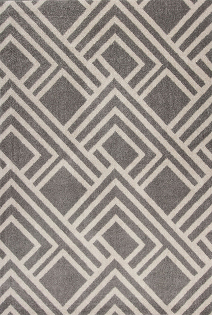 2' X 4' Gray Geometric Indoor Outdoor Area Rug HomeRoots