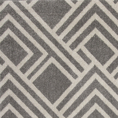 2' X 4' Gray Geometric Indoor Outdoor Area Rug HomeRoots