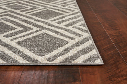 2' X 4' Gray Geometric Indoor Outdoor Area Rug HomeRoots