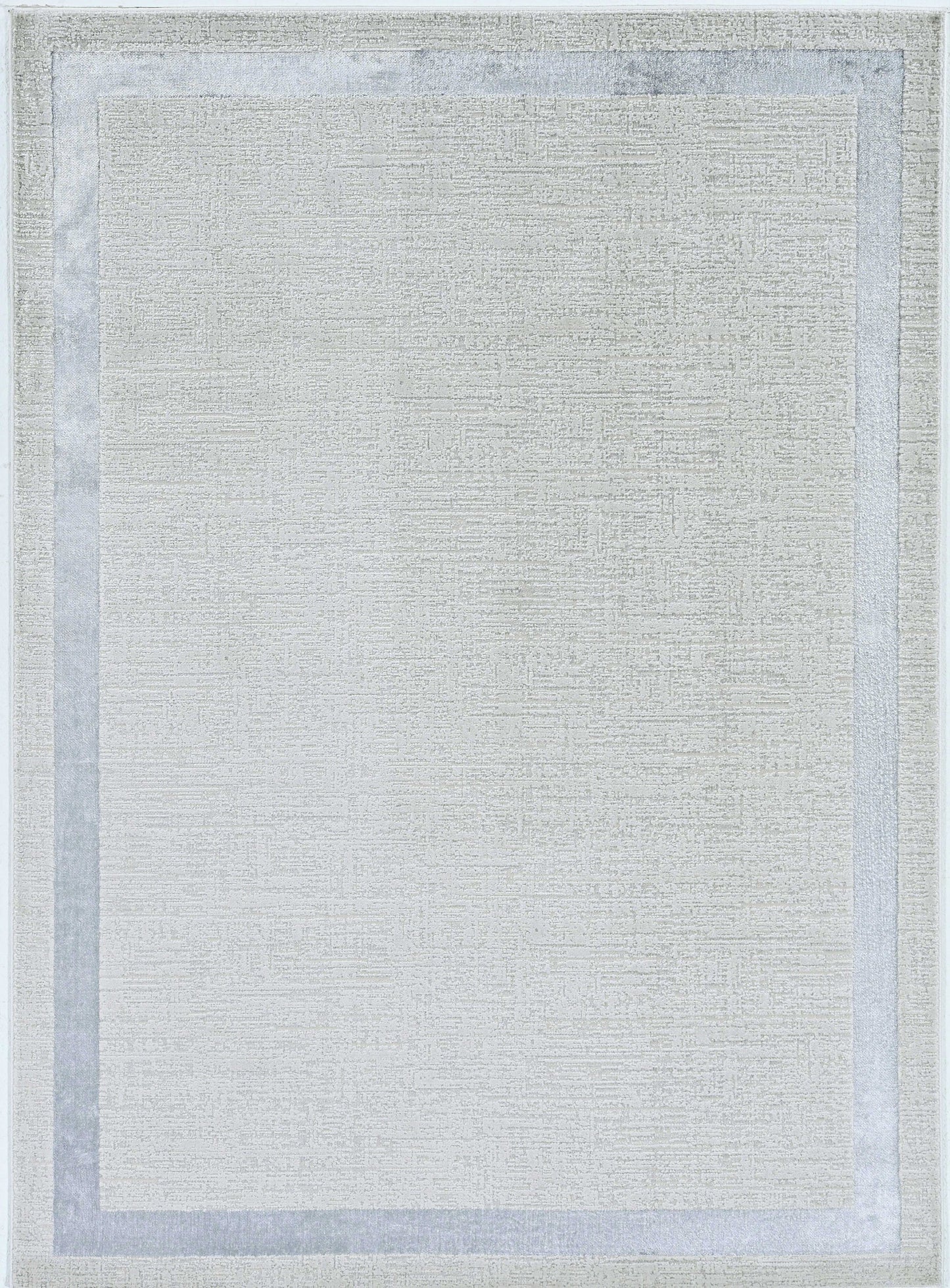 3'X5' Ivory Silver Machine Woven Bordered Indoor Area Rug