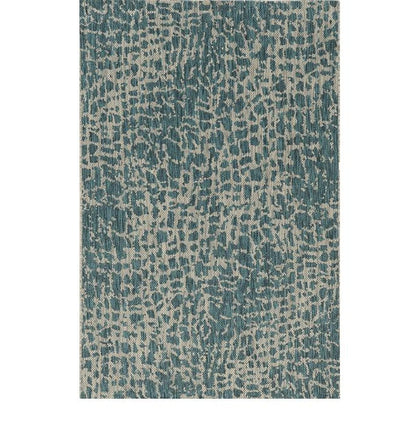 3' X 4' Teal Blue Abstract Indoor Outdoor Area Rug HomeRoots