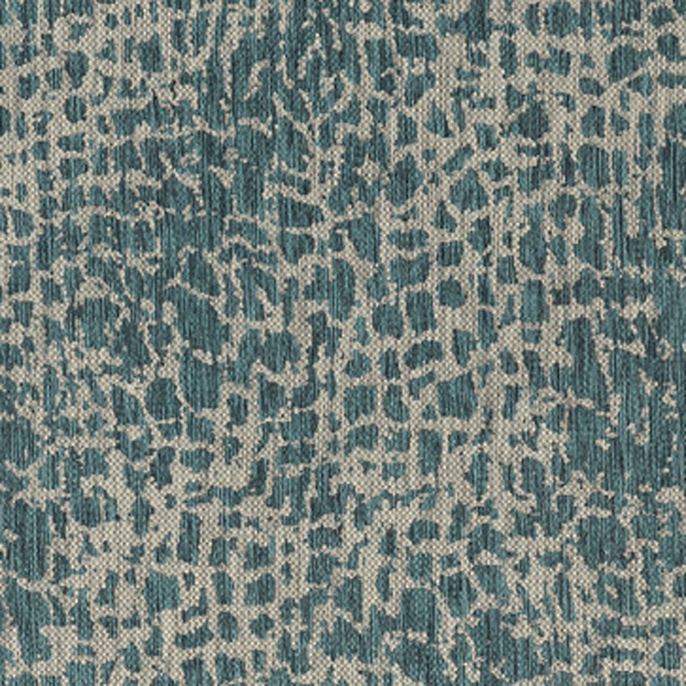 3' X 4' Teal Blue Abstract Indoor Outdoor Area Rug HomeRoots