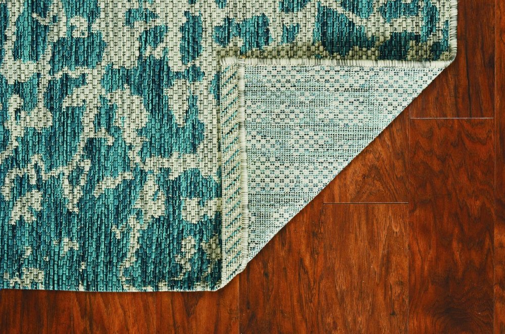 3' X 4' Teal Blue Abstract Indoor Outdoor Area Rug HomeRoots