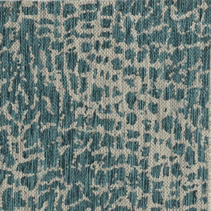 3' X 4' Teal Blue Abstract Indoor Outdoor Area Rug HomeRoots