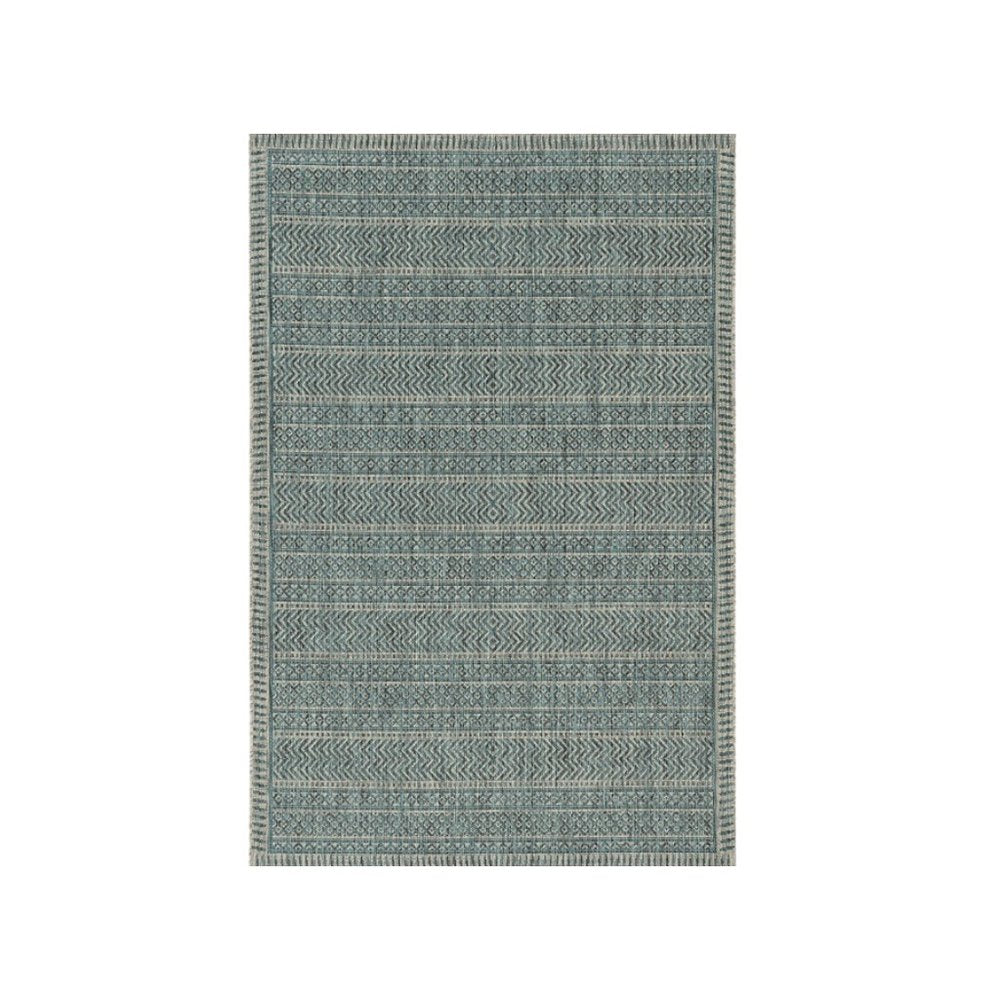 3' X 4' Teal And Beige Geometric Area Rug — view 9