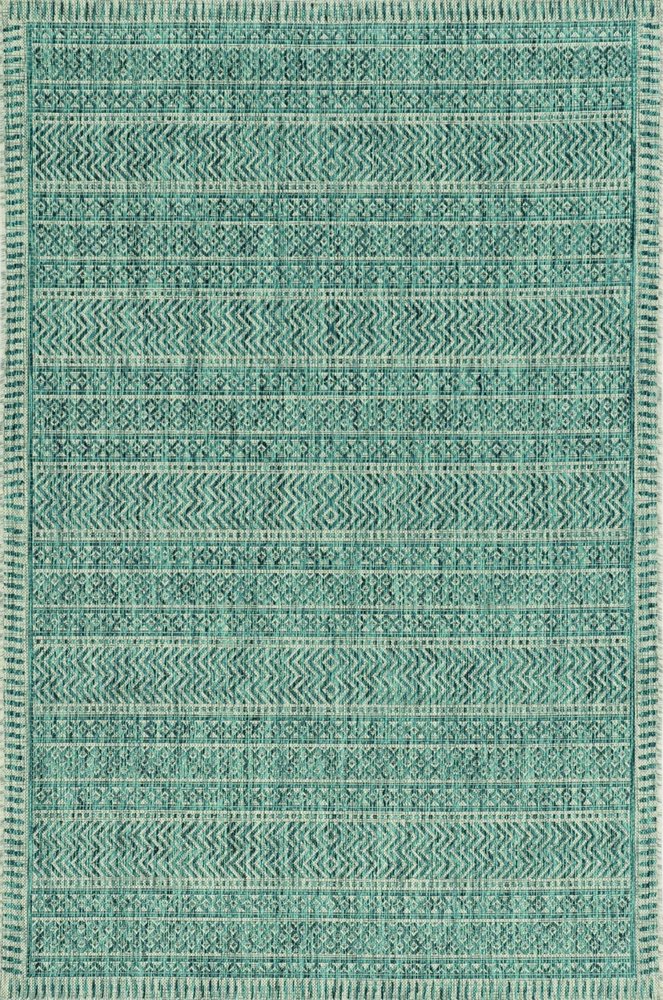 3' X 4' Teal And Beige Geometric Area Rug — view 2