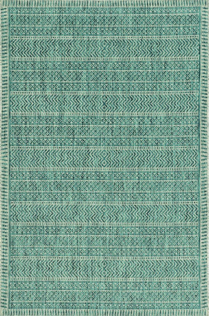 3' X 4' Teal And Beige Geometric Area Rug HomeRoots