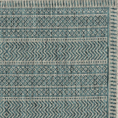 3' X 4' Teal And Beige Geometric Area Rug HomeRoots