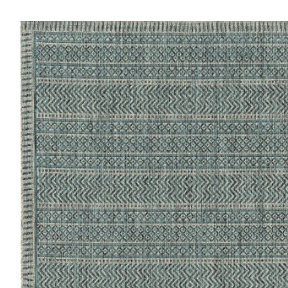 3' X 4' Teal And Beige Geometric Area Rug — view 10