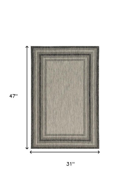 3' X 4' Blue And Green Striped Indoor Outdoor Area Rug HomeRoots