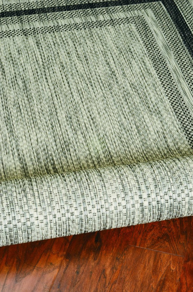 3' X 4' Blue And Green Striped Indoor Outdoor Area Rug HomeRoots