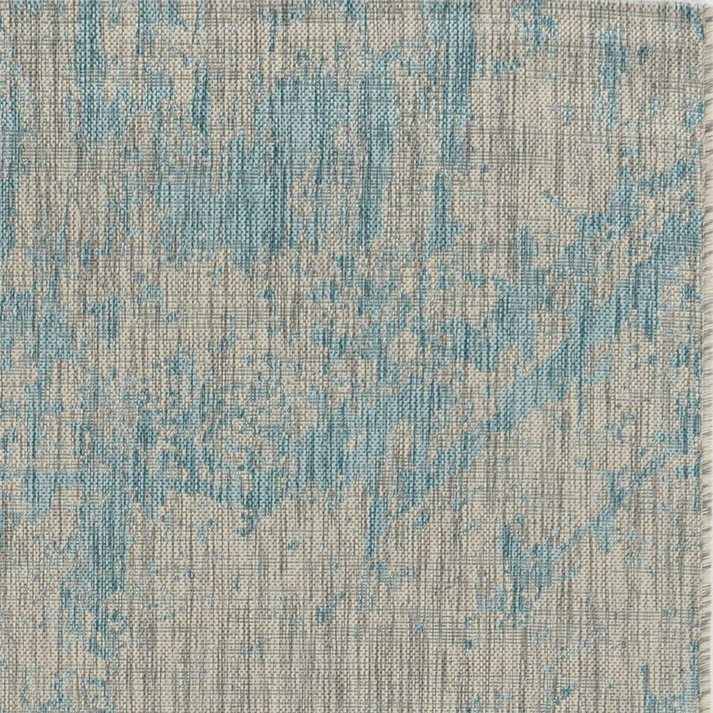 3' X 4' Green And Denim Blue Abstract Area Rug HomeRoots