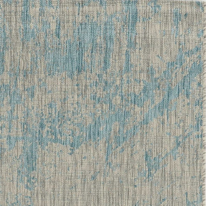 3' X 4' Green And Denim Blue Abstract Area Rug HomeRoots