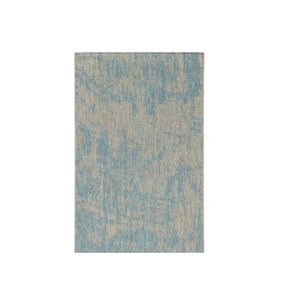 3' X 4' Green And Denim Blue Abstract Area Rug — view 3