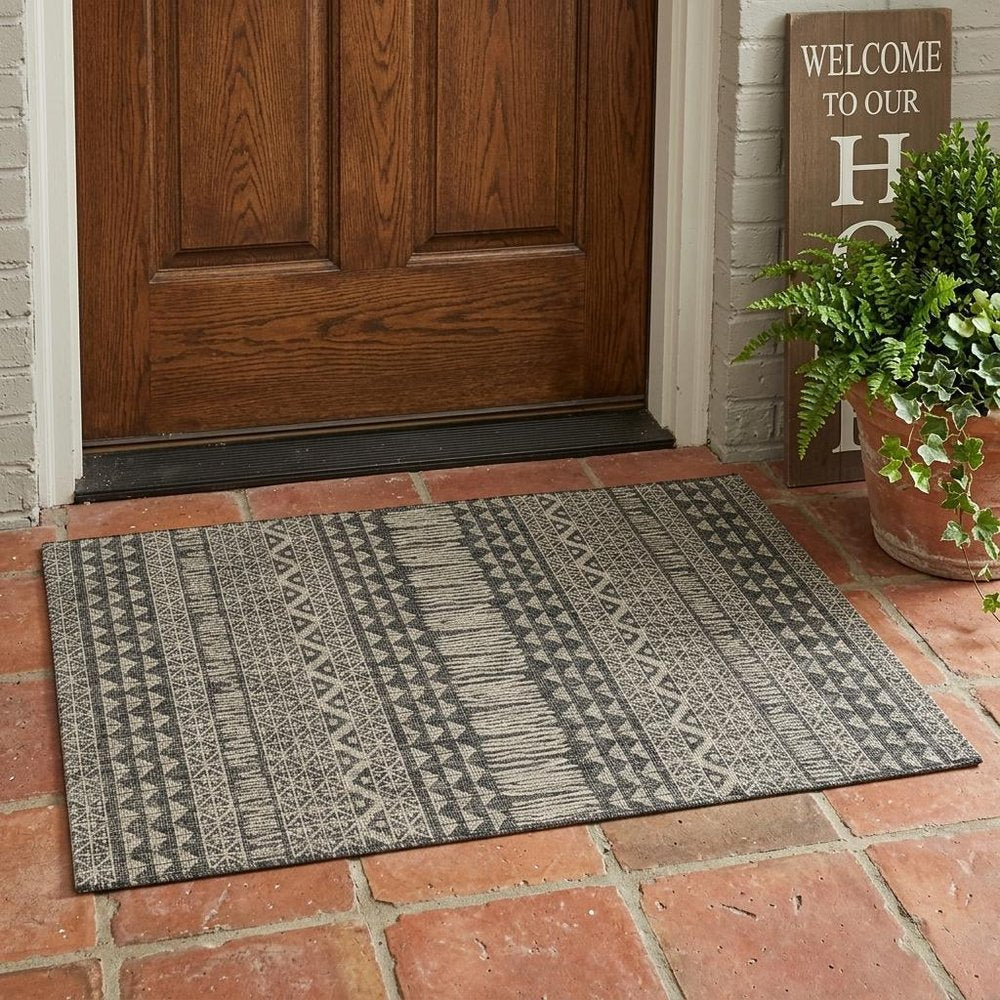 3' X 4' Charcoal Southwestern Indoor Outdoor Area Rug HomeRoots