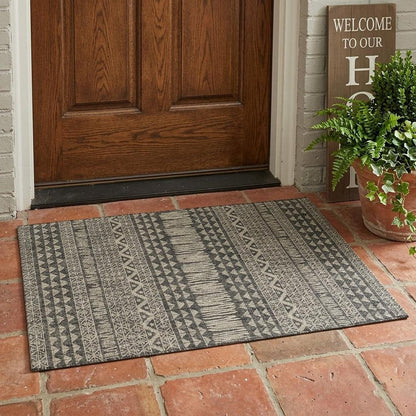 3' X 4' Charcoal Southwestern Indoor Outdoor Area Rug HomeRoots