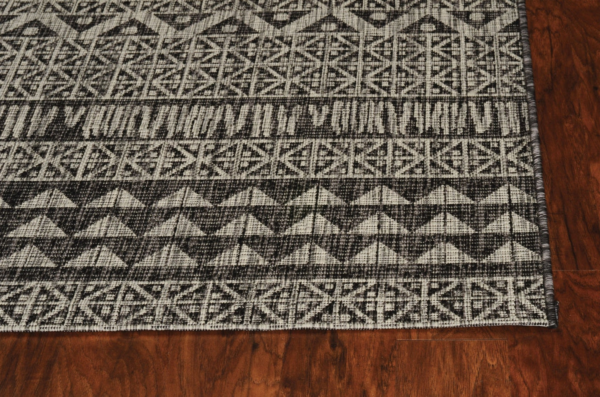 3' X 4' Charcoal Southwestern Indoor Outdoor Area Rug — view 3
