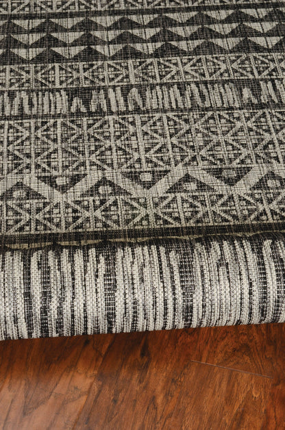 3' X 4' Charcoal Southwestern Indoor Outdoor Area Rug HomeRoots