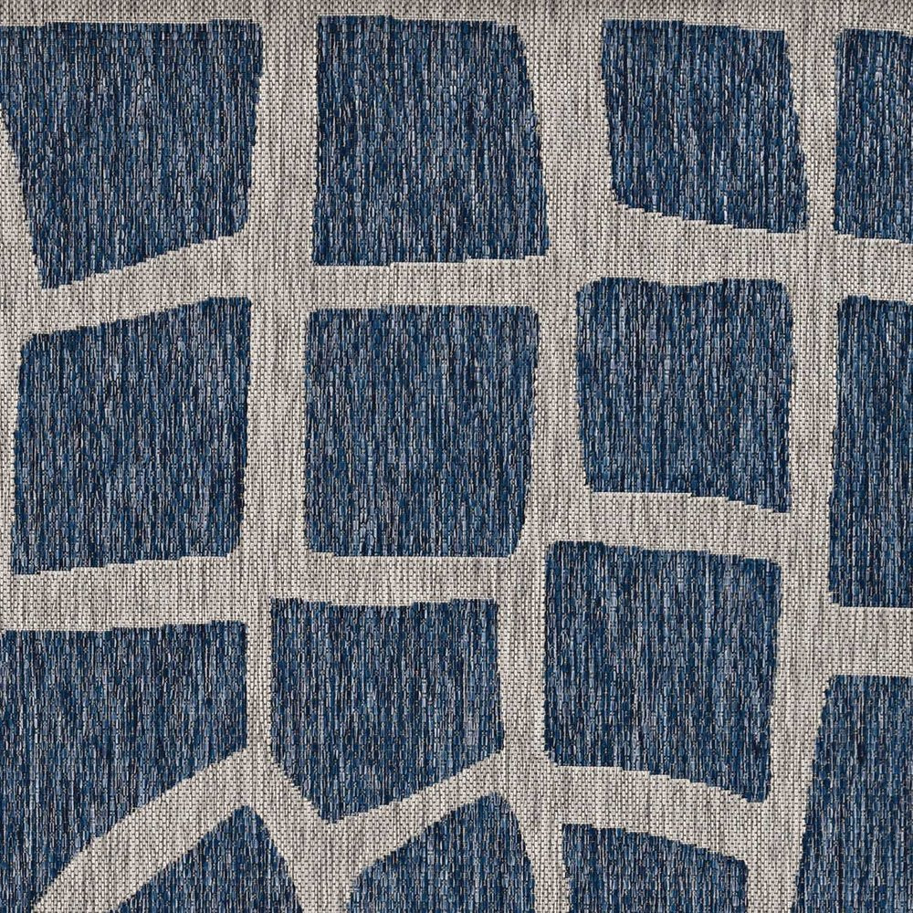 5' X 8' Blue Or Grey Abstract Panels Area Rug HomeRoots