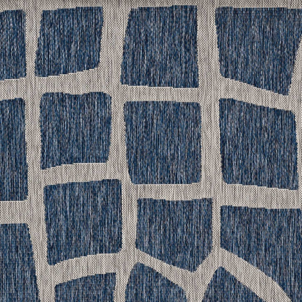 5' X 8' Blue Or Grey Abstract Panels Area Rug — view 5