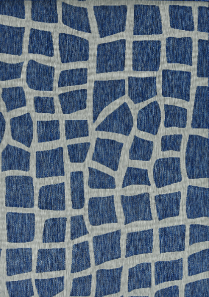 3'X4' Blue Grey Machine Woven Uv Treated Abstract Indoor Outdoor Accent Rug