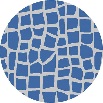 3'X4' Blue Grey Machine Woven Uv Treated Abstract Indoor Outdoor Accent Rug