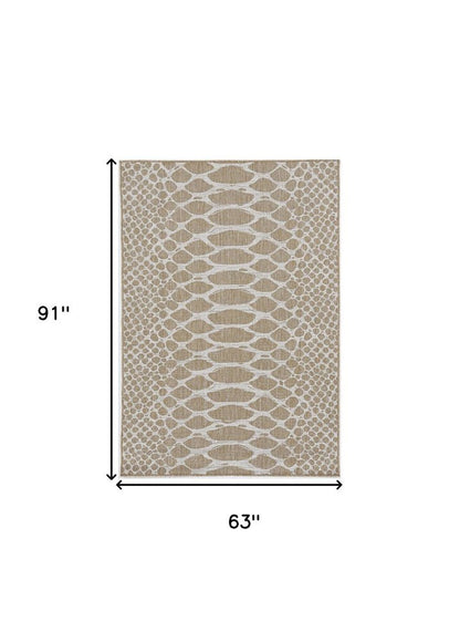 5' X 8' Natural Animal Print Area Rug HomeRoots