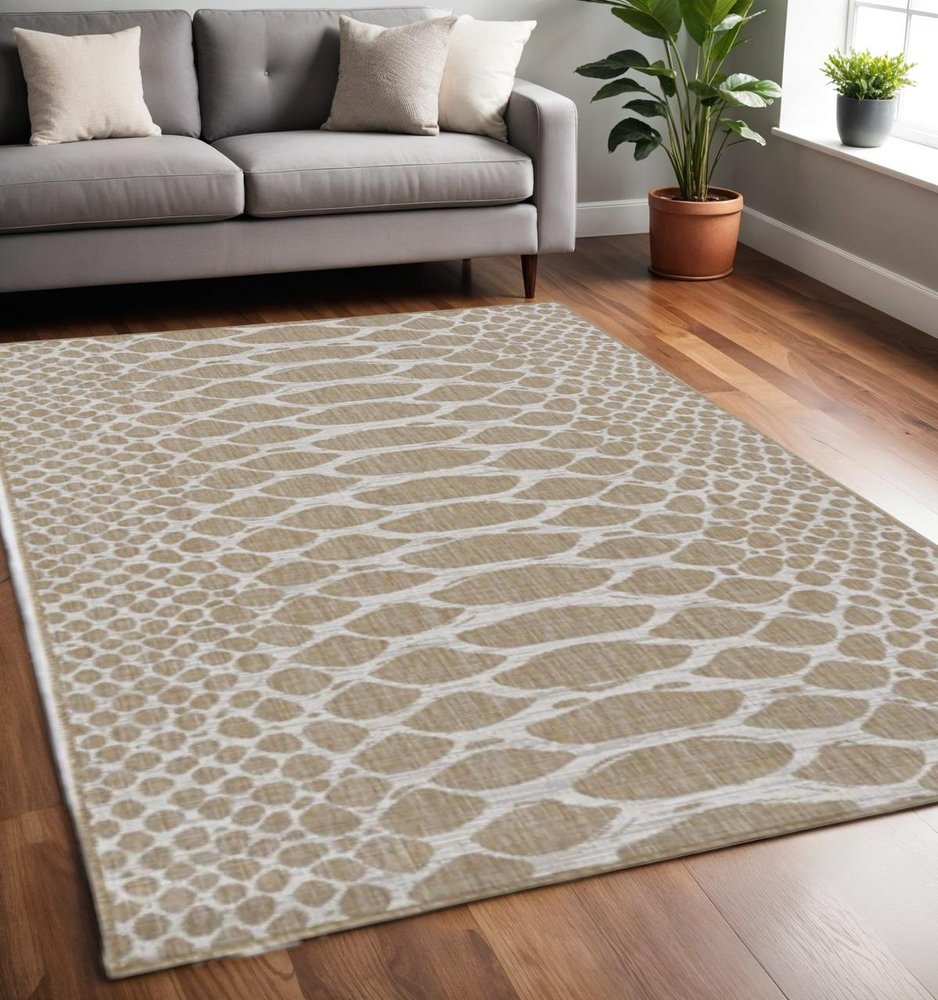 5' X 8' Natural Animal Print Area Rug HomeRoots
