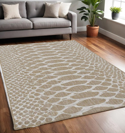 5' X 8' Natural Animal Print Area Rug HomeRoots