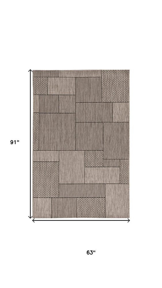 5' X 8' Grey Geometric Patterns Area Rug — view 4