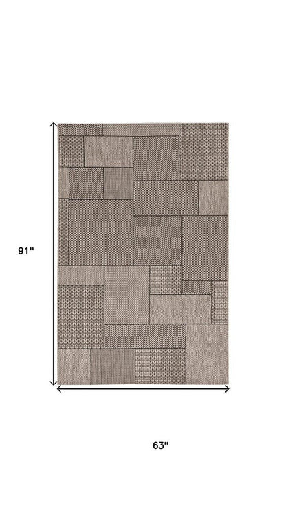 5' X 8' Grey Geometric Patterns Area Rug HomeRoots